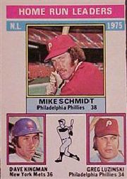 1976 Topps Baseball Cards      193     Mike Schmidt/Dave Kingman/Greg Luzinski LL
